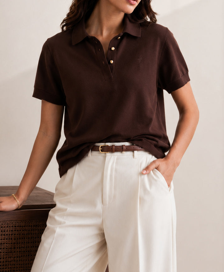 Chocolate Summer knit POLO (Women)