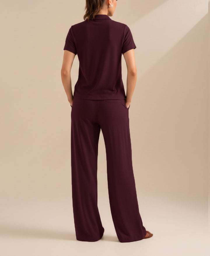 Day Ease Burgundy Zip POLO (Women)