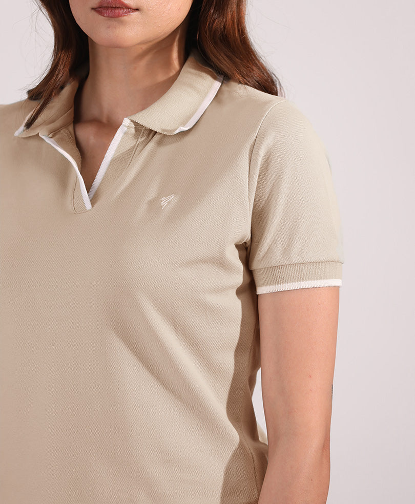 LT Brown V-Neck POLO (Women)