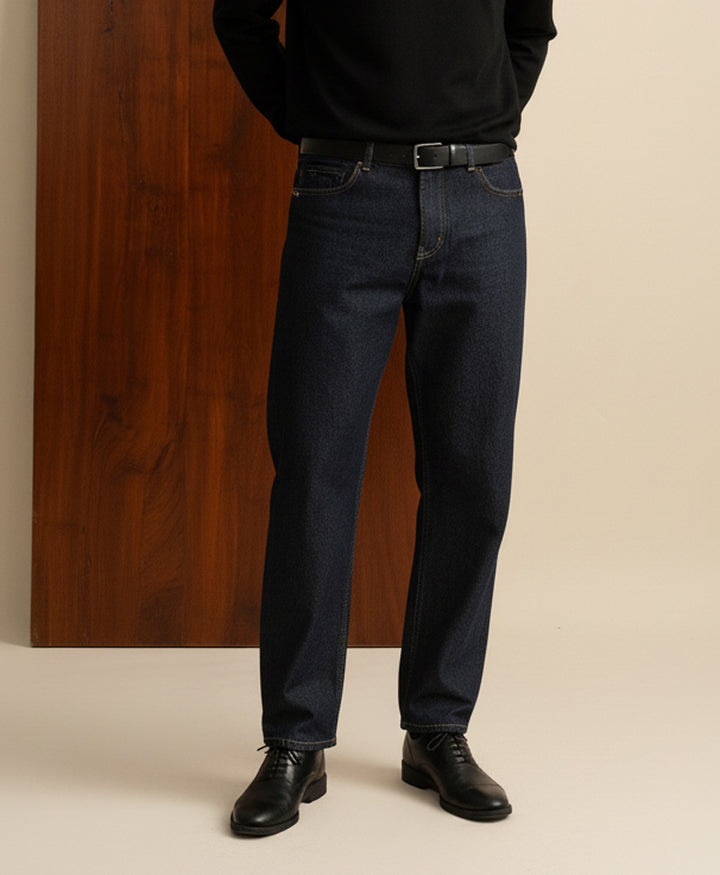 DK Blue Regular Straight Fit Jeans