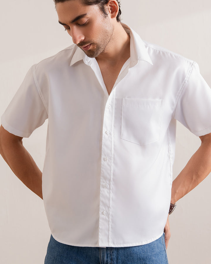 White Boxy Fit Shirt