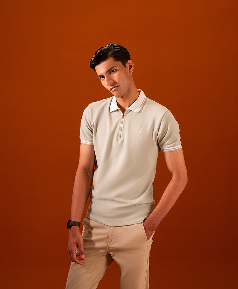 Mint Retro Zip POLO