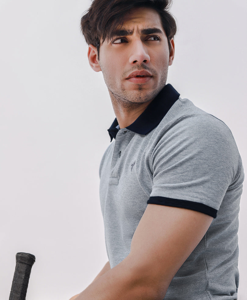 Grey with Black Details POLO
