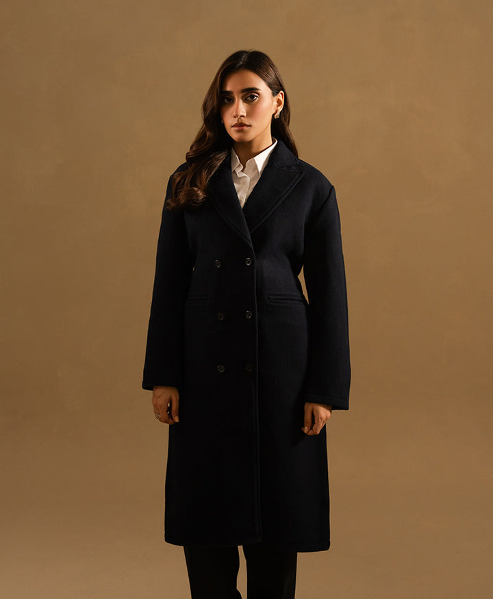 Navy Long Coat (Women)