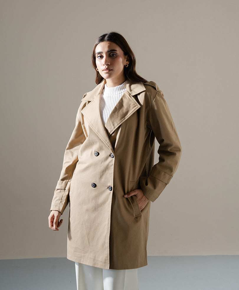 Camel Long Coat (Women) FITTED - Main Image