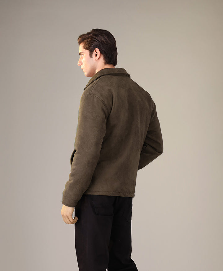 Olive Suede Flight Jacket