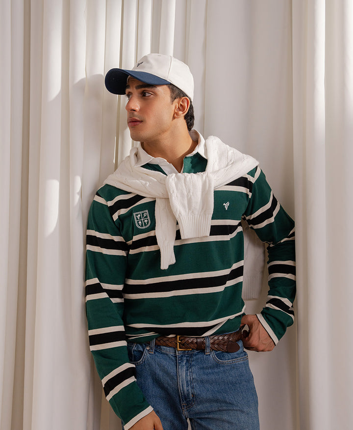 Green Monaco Stripe Rugby
