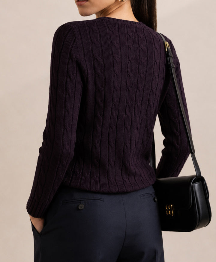 Dk Purple Cable Knit Sweater (Women)