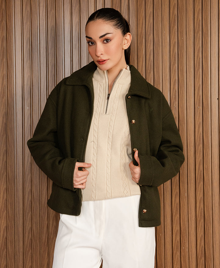 Evening Olive Wool Jacket (Women)