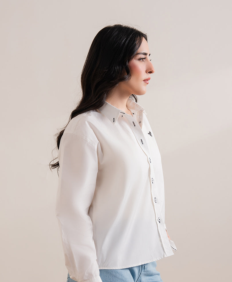 Detailed White French Shirt (Women)