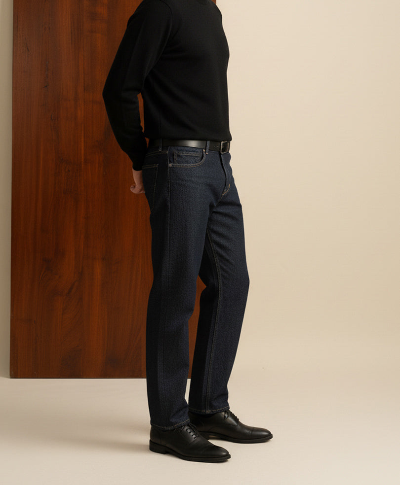 DK Blue Regular Straight Fit Jeans