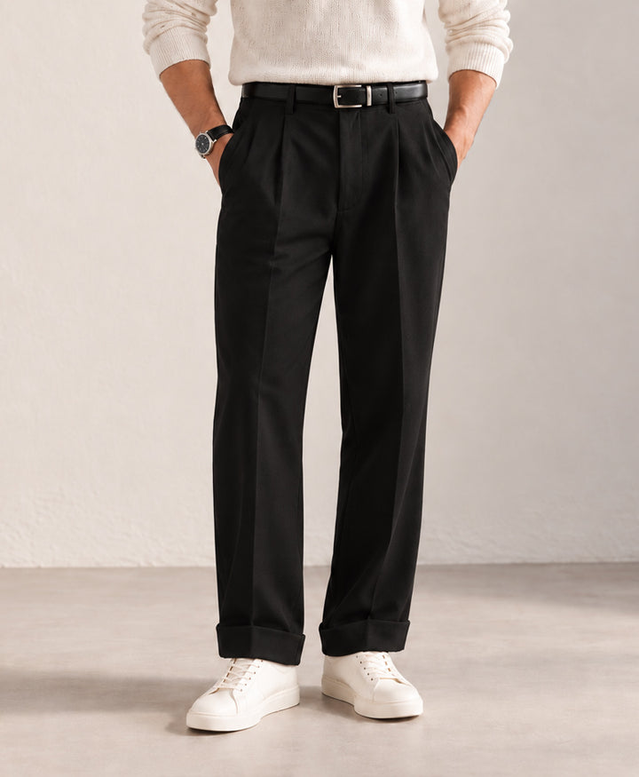 Black Pleated Trouser Pants