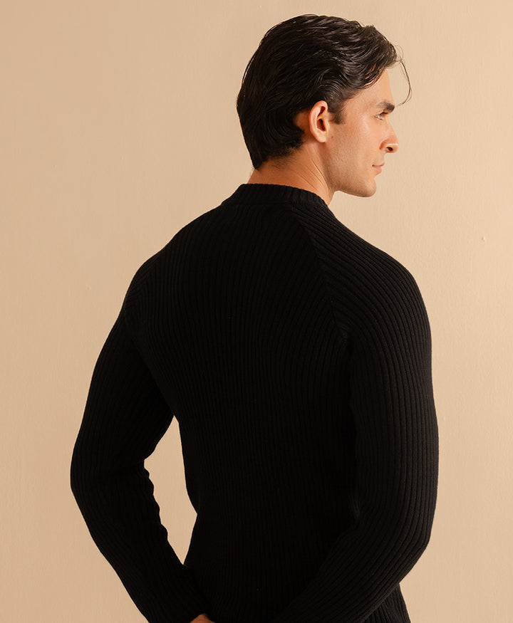 Black Mock Neck Sweater