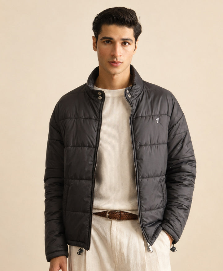 Black & Grey Reversible Quited Jacket