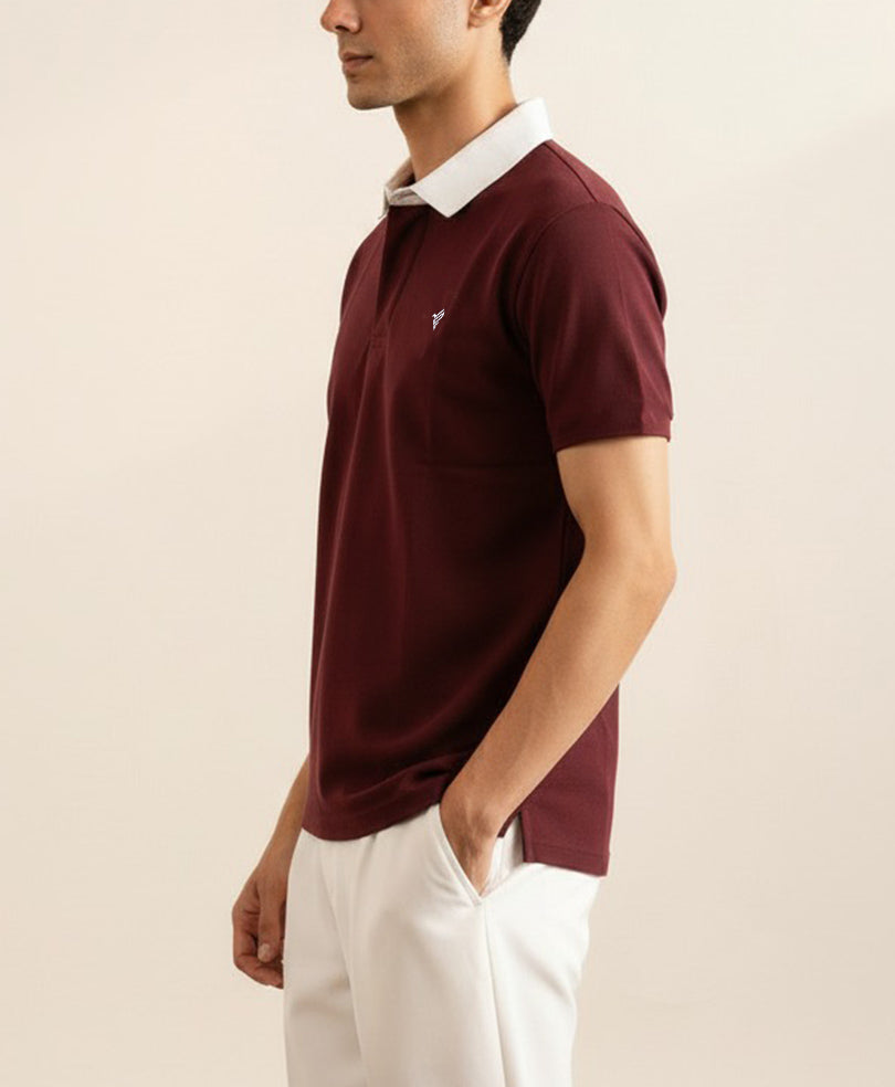 Maroon Resort Rugby Shirt