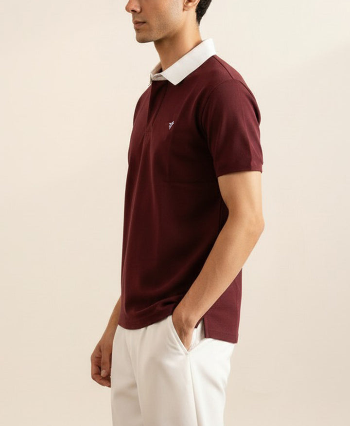 Maroon Resort Rugby Shirt