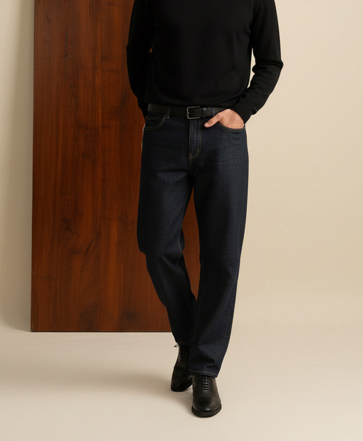 DK Blue Regular Straight Fit Jeans