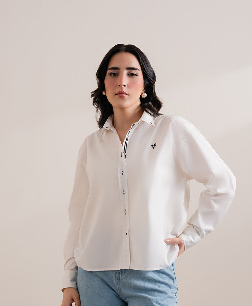 Detailed White French Shirt (Women)