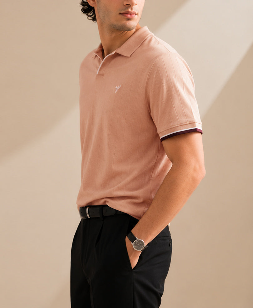 Cameo Rose V-Neck Drop Needle POLO