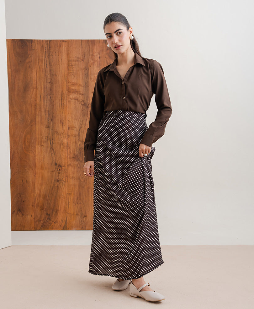 Brown Polka Dot Skirt (Women)