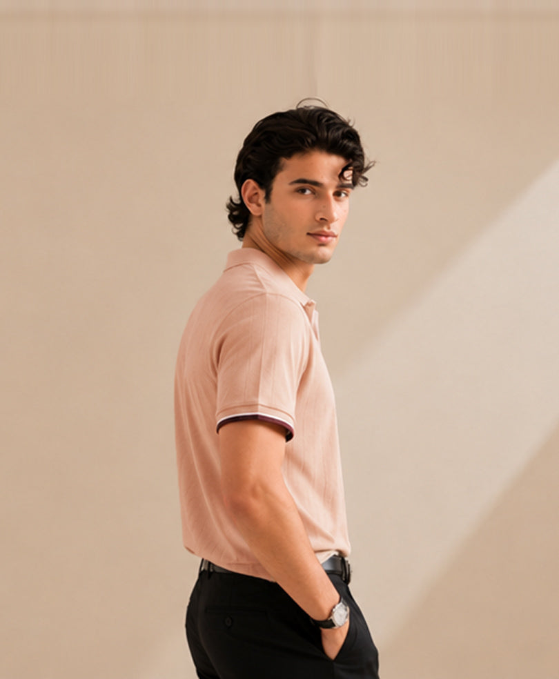 Cameo Rose V-Neck Drop Needle POLO