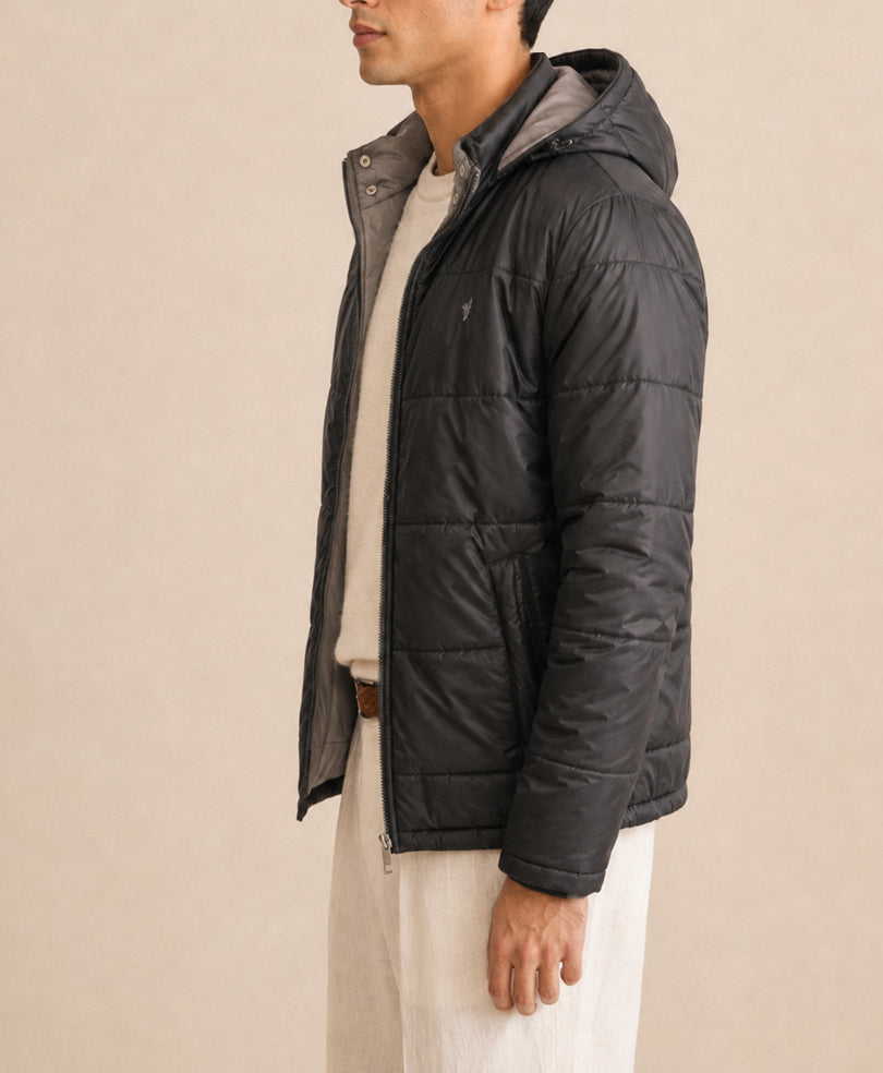 Black & Grey Reversible Quited Jacket