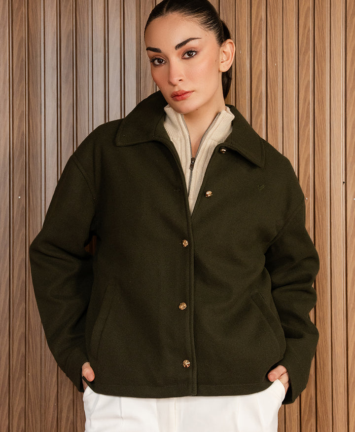 Evening Olive Wool Jacket (Women)