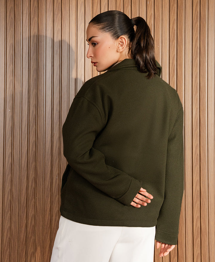 Evening Olive Wool Jacket (Women)