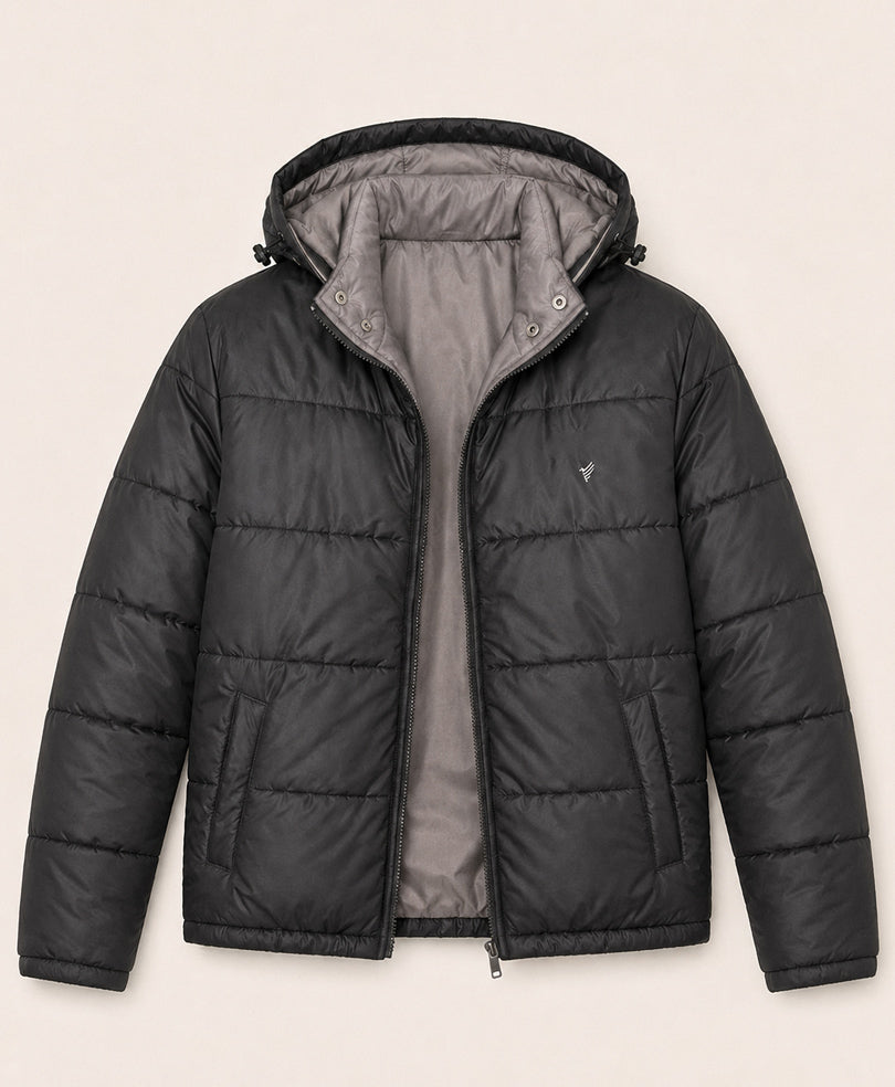 Black & Grey Reversible Quited Jacket