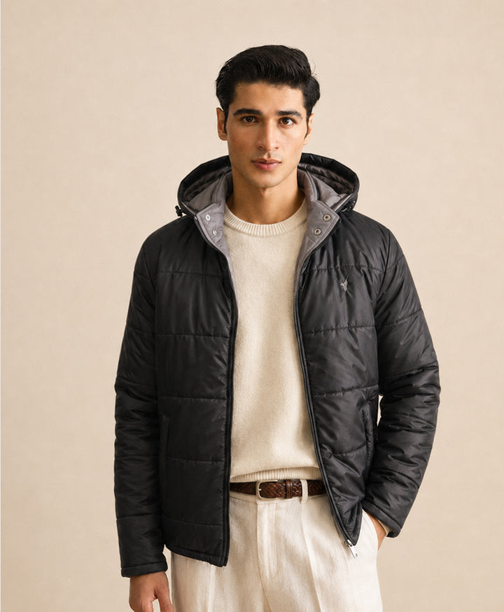 Black & Grey Reversible Quited Jacket