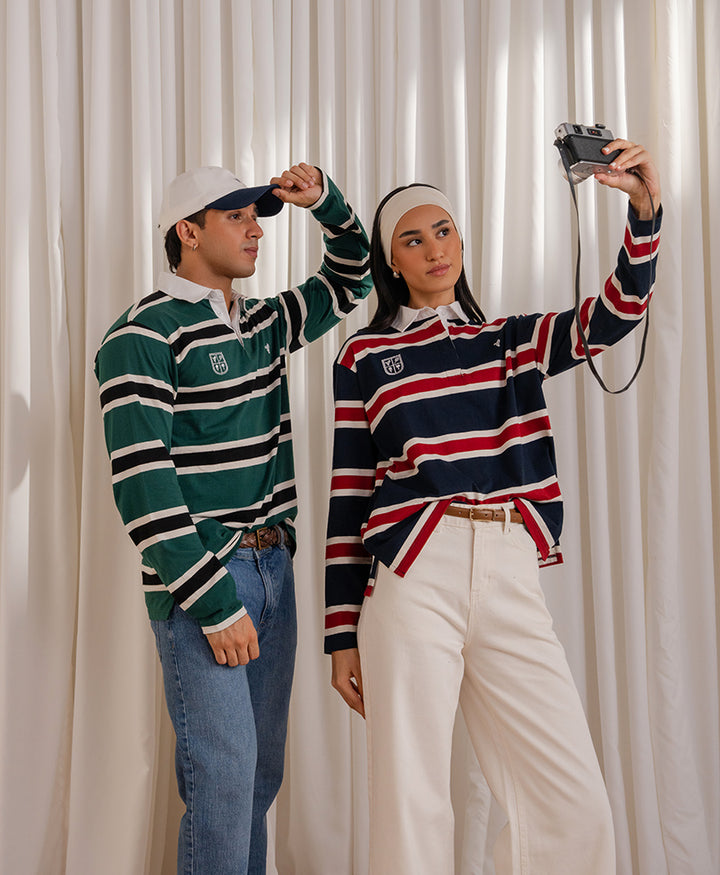 Green Monaco Stripe Rugby