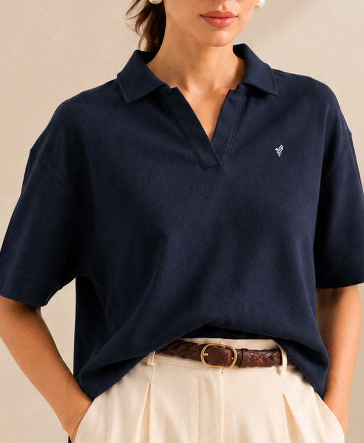 Navy Waffle Revere POLO (Women)