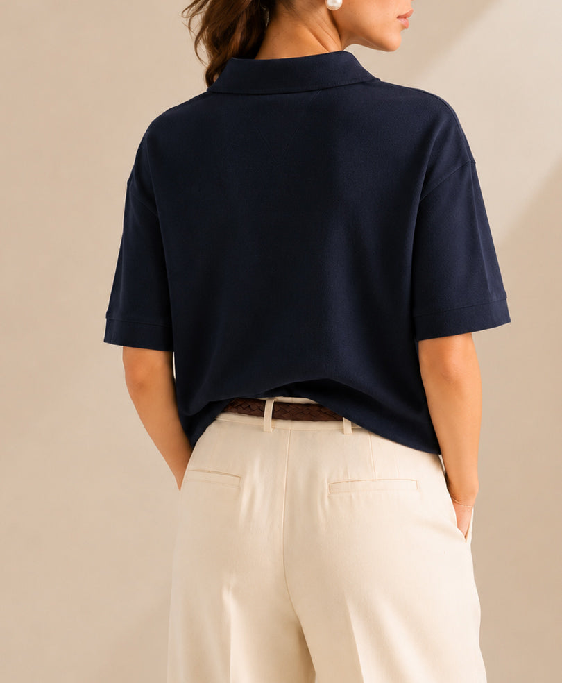 Navy Waffle Revere POLO (Women)