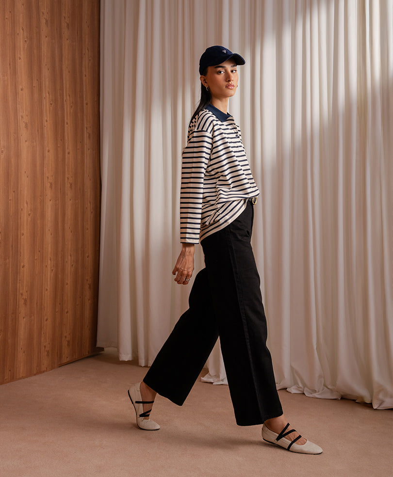 OFF white Heritage Striped POLO (Women)