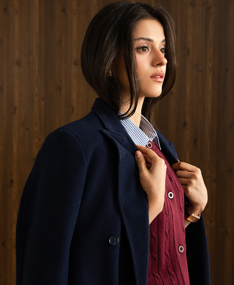 Wine Cable Knit Cardigan (Women)