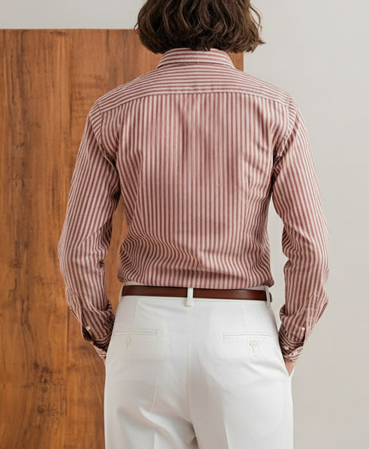 Ivory & Rust Stripe Shirt (Women)