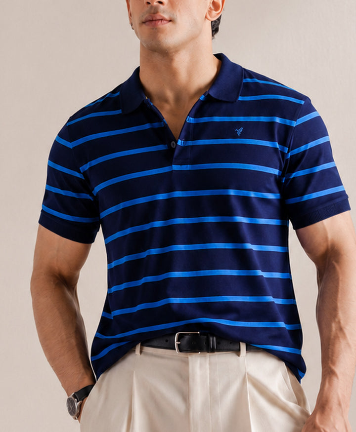 Nautical Navy Striped POLO