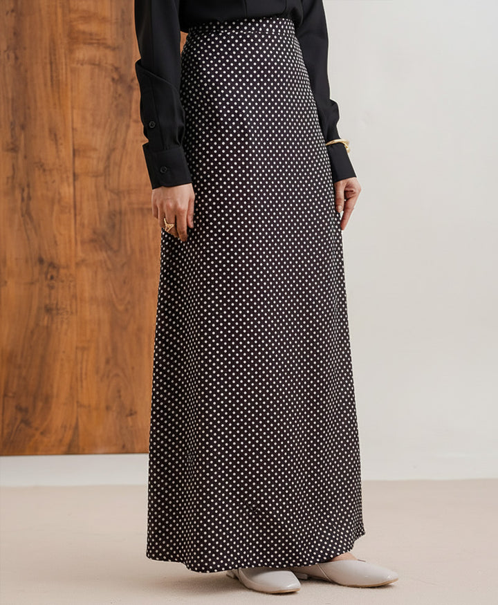 Black Polka Dot Skirt Women)