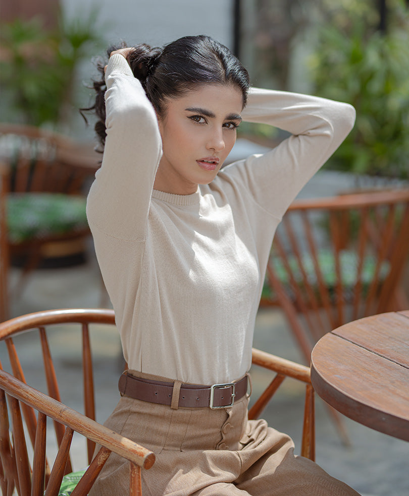 Khaki Crew Jumper Sweater (Women)