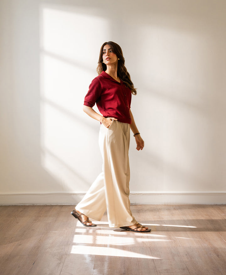 Maroon Lune Cardigan (Women)