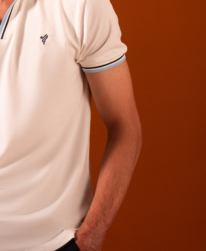 White V Neck POLO