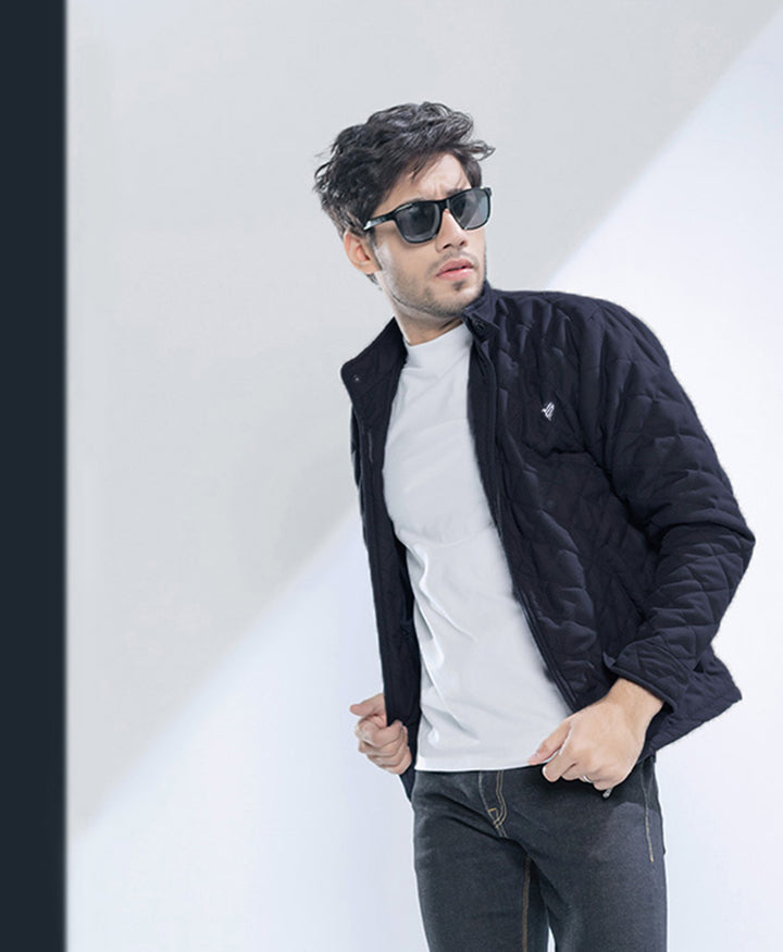 Navy Quilted Jacket