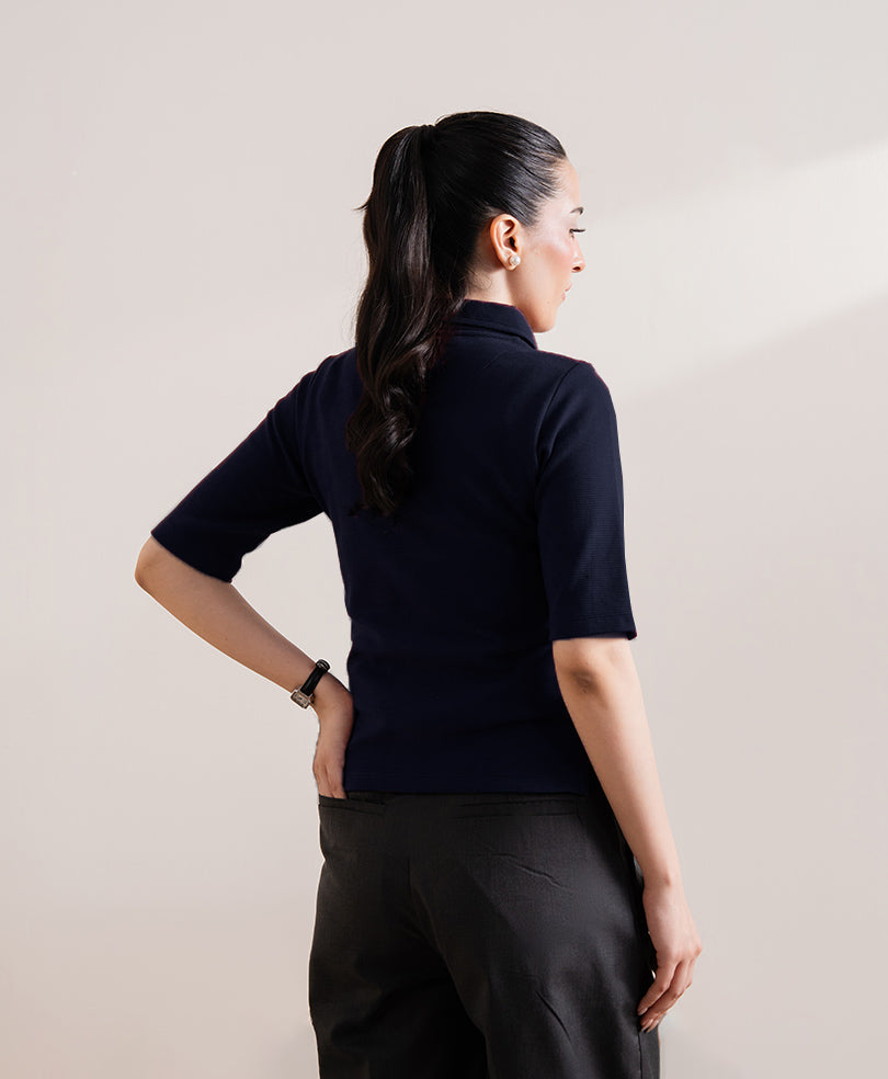 Navy Knitted Cardigan POLO (Women)