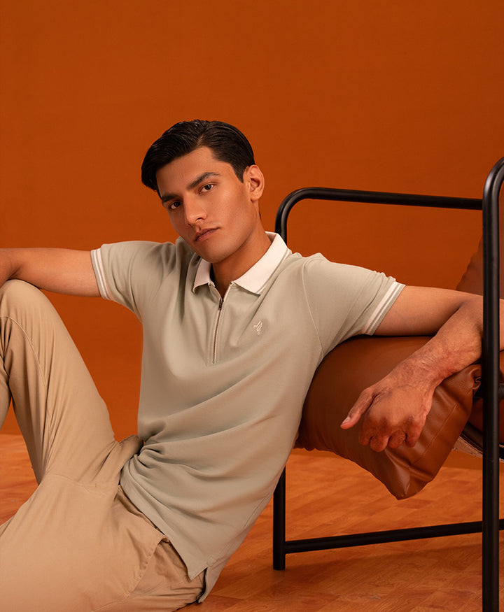 Mint Retro Zip POLO