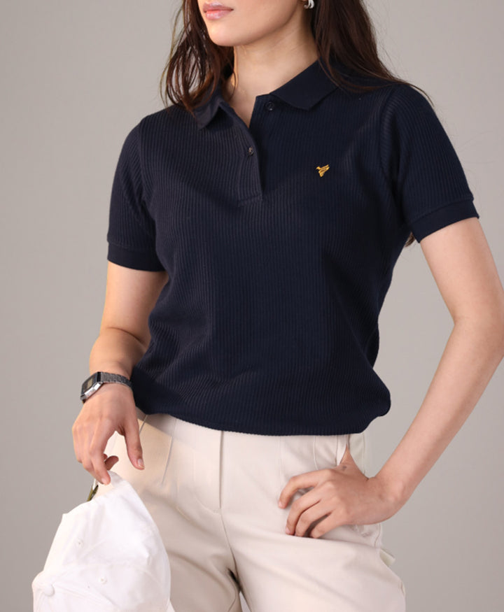 Navy Waffle POLO (Women)