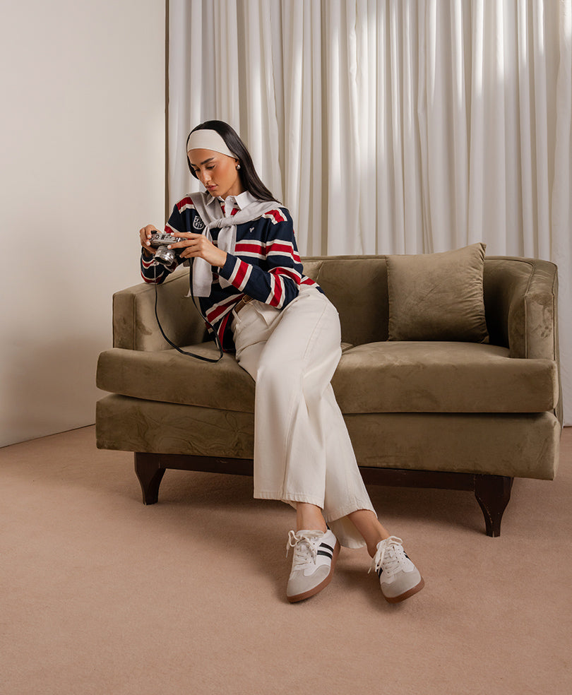 Navy Monaco Stripe Rugby (Women)