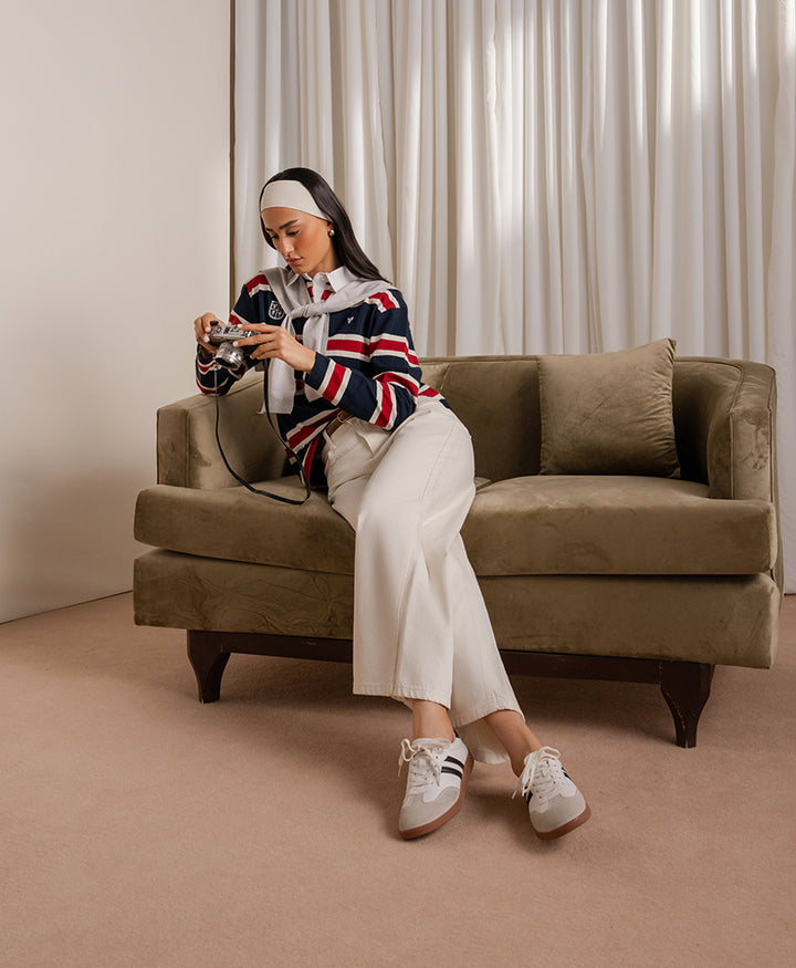 Navy Monaco Stripe Rugby (Women)