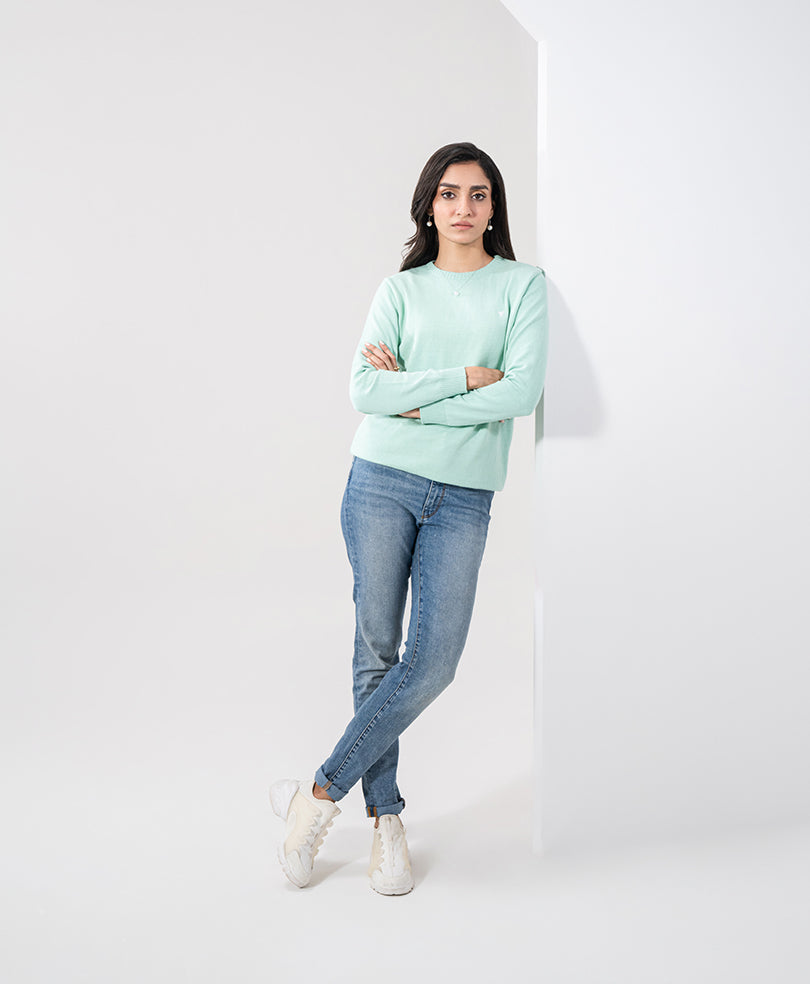 Mint Crew Neck Jumper Sweater (Women)