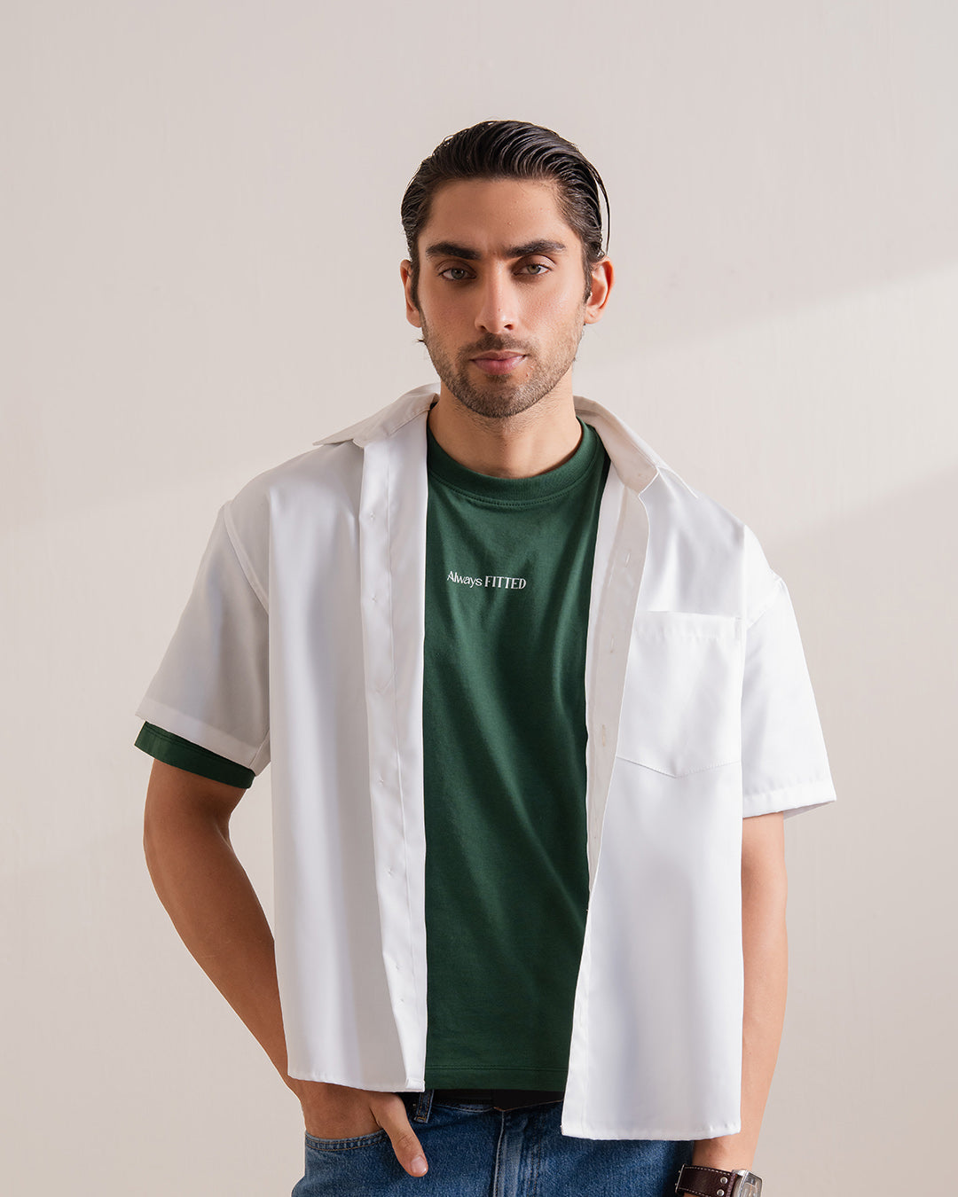 White Boxy Fit Shirt