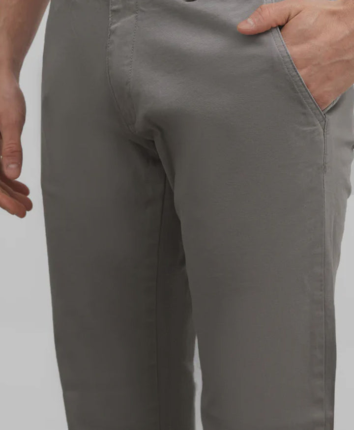 Grey Steel Stretch Chino Pants